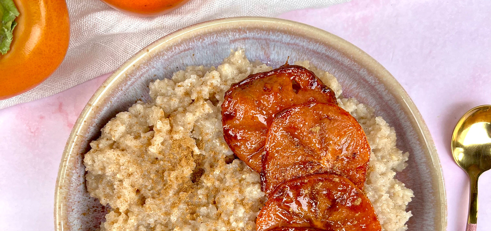 Reisflocken Porridge mit karamellisierter Kaki – HistaFood