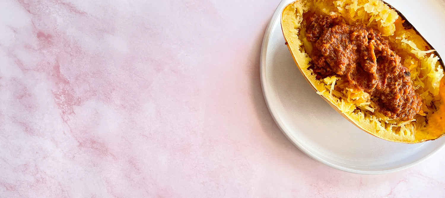 Spaghetti-Kürbis mit GemüseSoße – HistaFood Spaghetti-Kürbis mit GemüseSoße – HistaFood