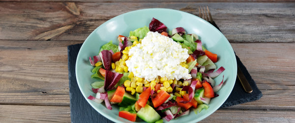 Bunter Salat mit Hüttenkäse