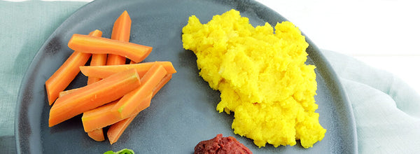 Kurkuma-Polenta mit Gemüse und Bio GemüseStreich