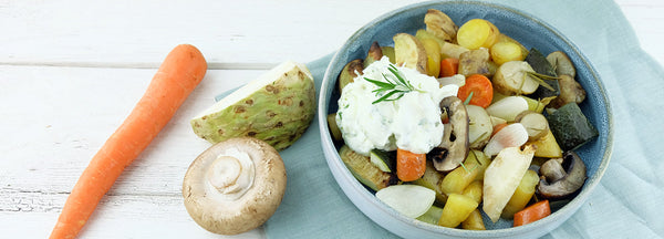 Ofengemüse mit Kräuterquark