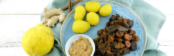 Rindergulasch mit Quittenchutney